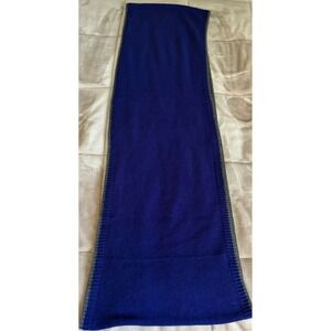 Banana Republic Fine Cashmere Infinity Scarf Royal Purple Grey Trim